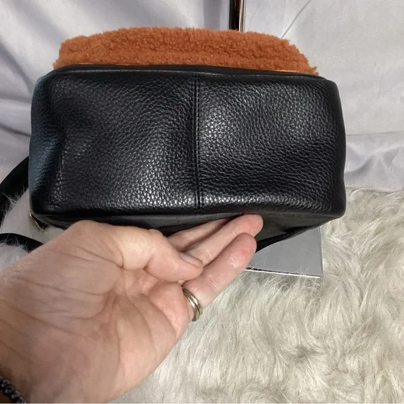 SOLD………..Coach Black Leather Mini Backpack with Brown Shearling EUC - Picture 12 of 15